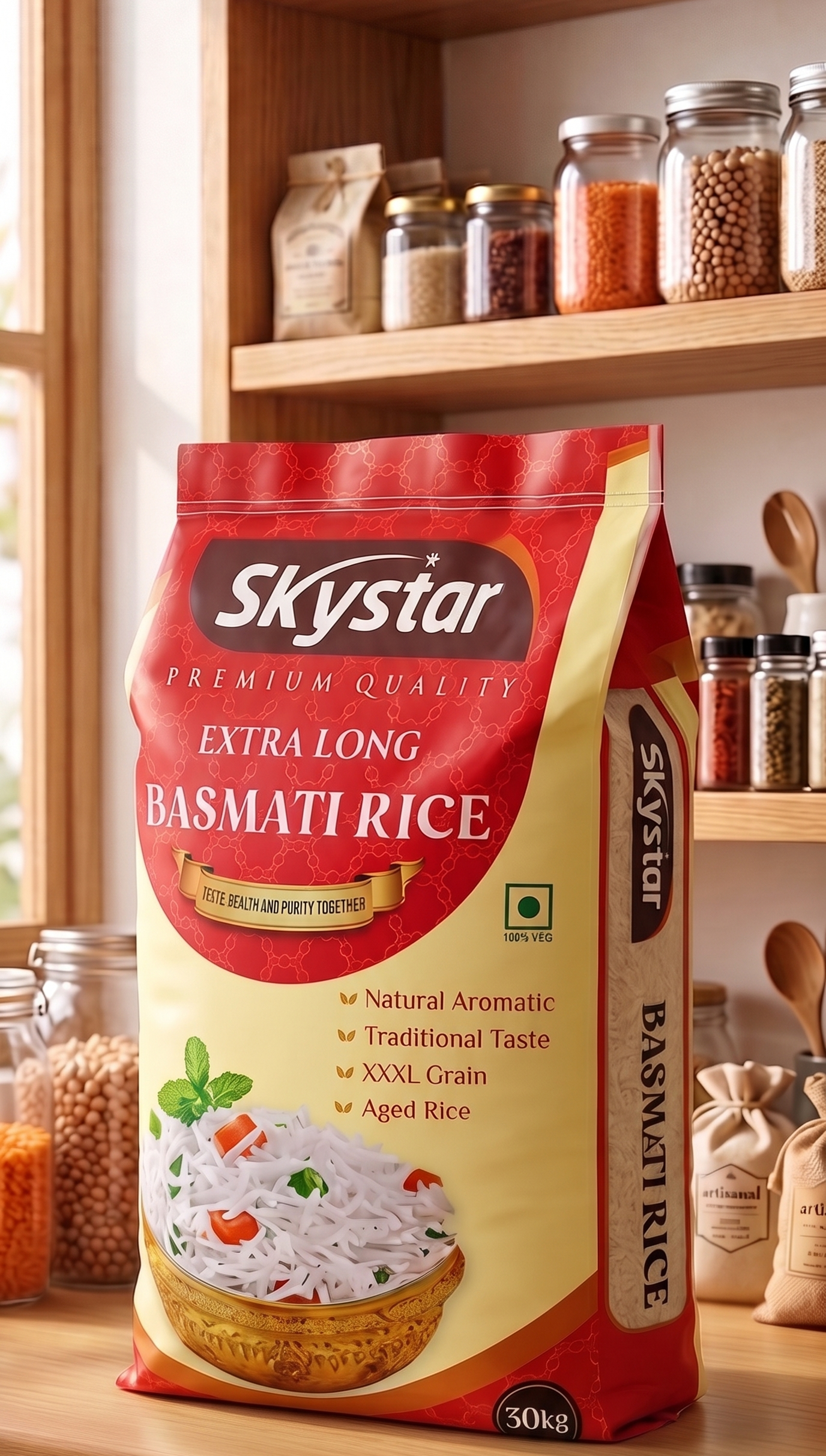 Skystar Extra Long Basmati Rice - 30kg - Image 2