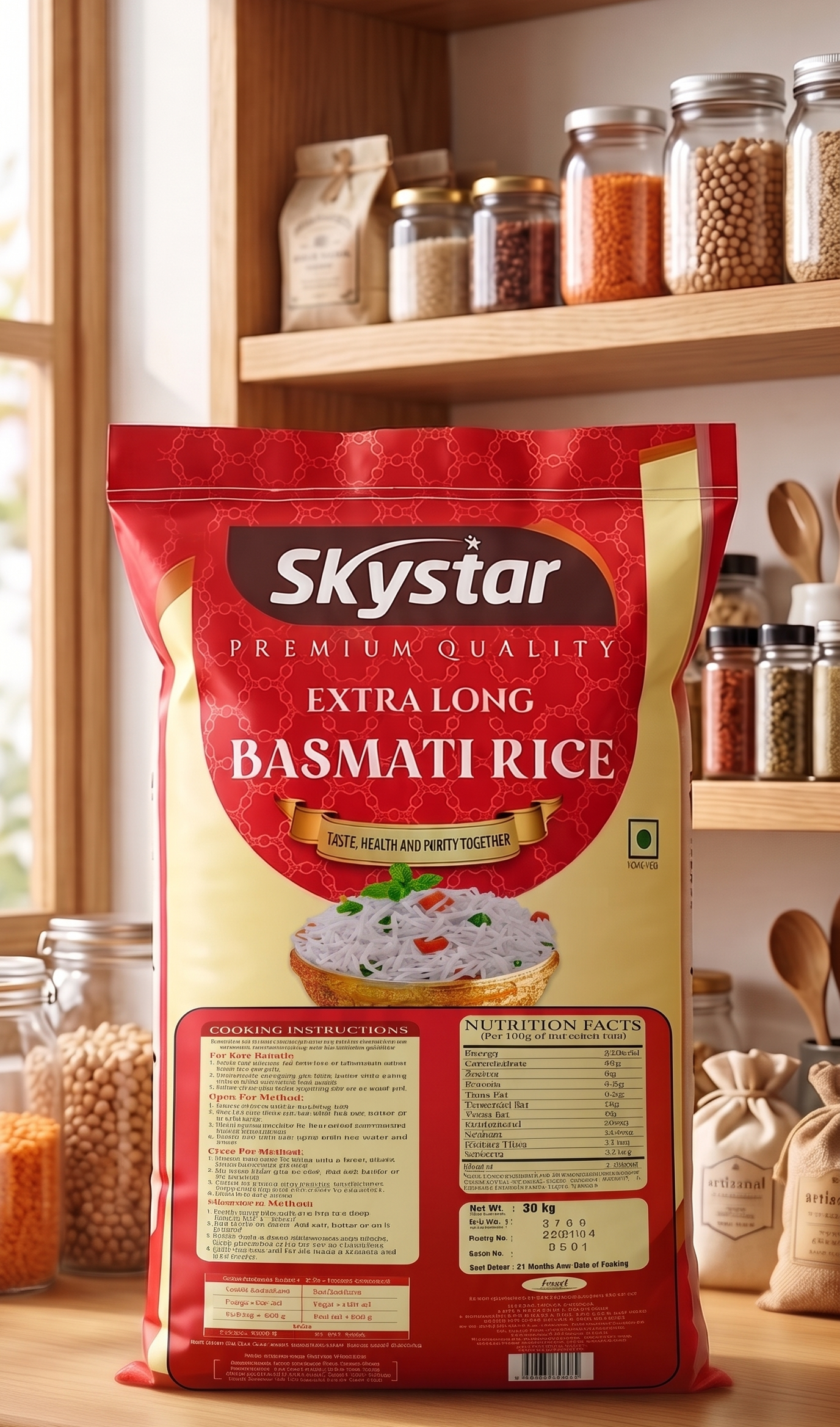 Skystar Extra Long Basmati Rice - 30kg - Image 3